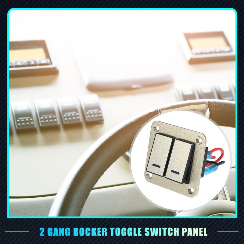 X AUTOHAUX 2 Gang Rocker Switch Panel 3 Pin on