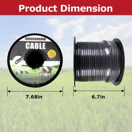 BEIYI 12 ½ Gauge Eeletric Fence Double Insulated Underground Wire, Underground Hard Cable, Direct Burial Electric Fence Wire, 164ft