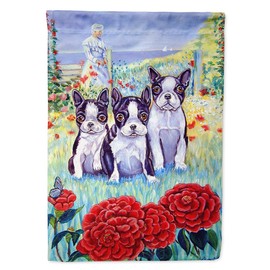 Caroline's Treasures 7005GF Boston Terrier Three in a Row Flag Garden Size, Small, Multicolor