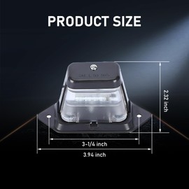 Nowkont 1 PC Car LED Rear License Plate Light, 10-30V Wide Voltage, Short Bracket, 5050-2SMD, White