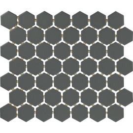 TileHQ 078015HEXMS1P2 Color Wheel Mosaic Floor and Wall Tile, 12" X 12", Matte Chalkboard, 12 Case