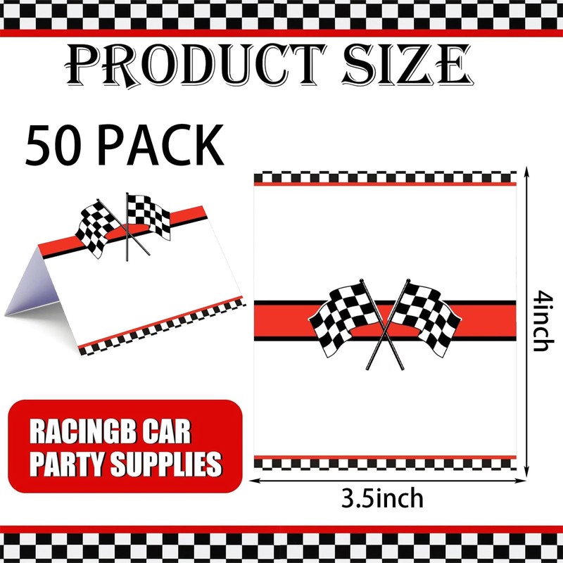 50 Pack Racing Car Table Place Cards Holiday Table Setting