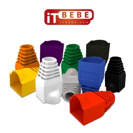 ITBEBE RJ45 Strain Relief Boot Covers - 100 Count Set for Cat5, Cat5e, and Cat6 Ethernet Connectors (Multicolor-10)
