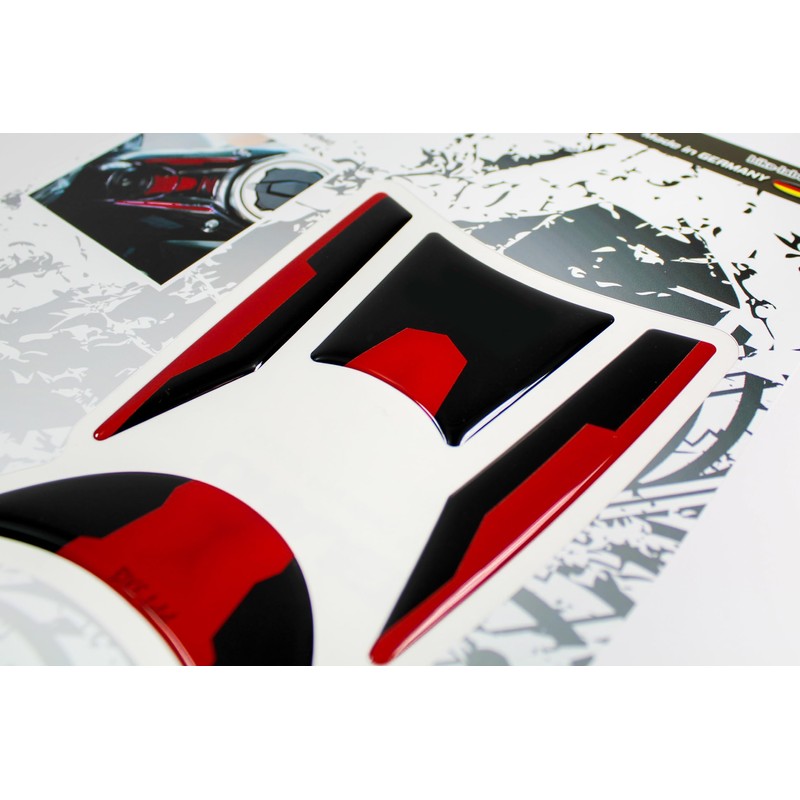 Tankpad Ignition Switch Sticker Compatible with Kawasaki Z650 Red Silver
