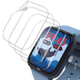 Holilo Pack of 4 Screen Protectors Compatible with Ice-Watch Ice Smart Junior 2.0 TPU Film, Full Coverage Soft Edge Anti-Scratch Ultra Clear 9H Hardness HD Bubble-Free Scratch-Resistant Screen