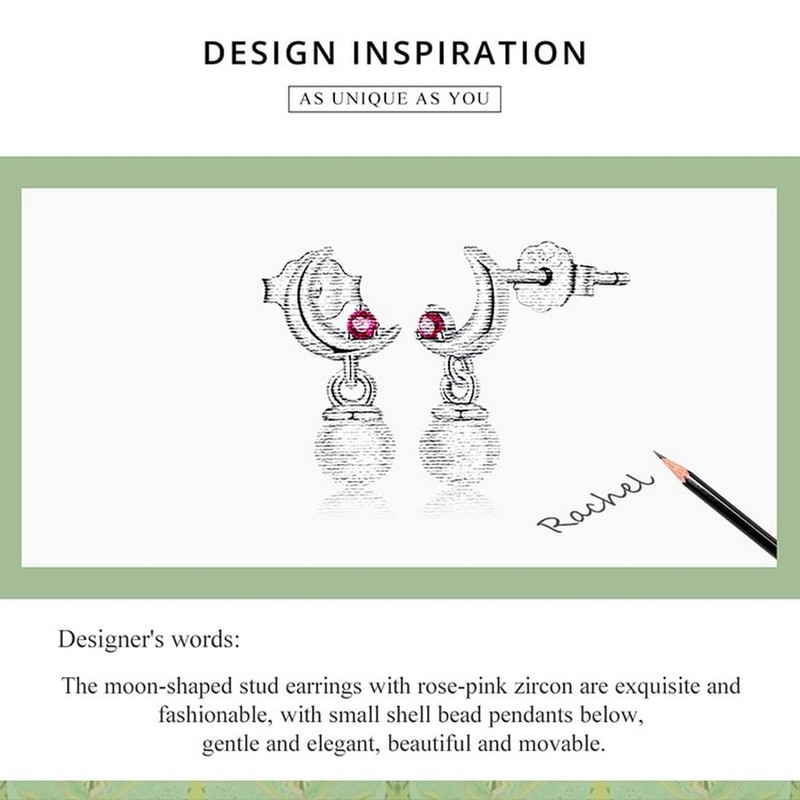 PAHALA 925 Sterling Silver Shell Bead Drop CZ Earrings