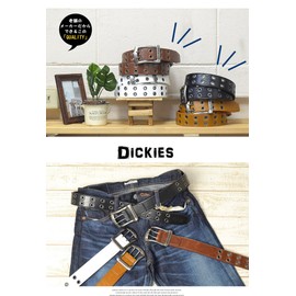 Dickies DS0126C Grommet Double Pin PU Leather Belt, 02: Dark Brown