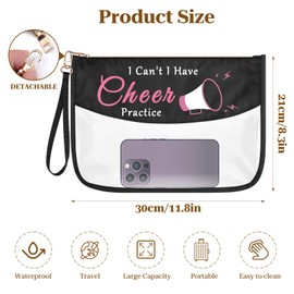 Cheerleading Cheer Team Gifts Makeup Bag Cheerleader Gifts Cheer Coach Thank You Gift Cheer Sister Inspirational Gift for Girls Women PVC Clear Cosmetic Bag Cheer Accessories Zipper Toiletry Pouch