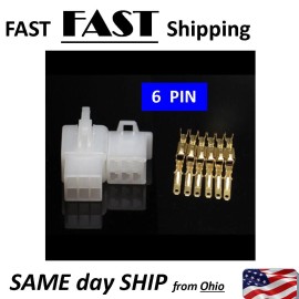 UN brand 6pin - 6 wire - connector end plugs - Male & Female set with pins electrical kit