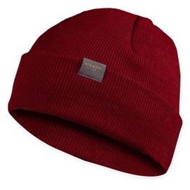 MERIWOOL Beanie for Men and Women - Merino Wool Blend Ribbed Knit Winter Hat Wine