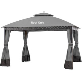 JANCANOPY Replacement Gazeb Cover for 10X12Ft Oakmont Gazebo L-GZ1188PST-A,Pinehurst Gazebo L-GZ1188PST, Gray