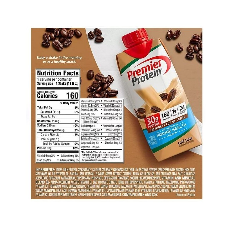 Premier Protein 30g High Protein Shake, Café Latte 11 fl.