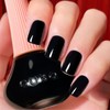 COSMOO Solid Black Nail Polish, 12ml Black Summer Quick Dry