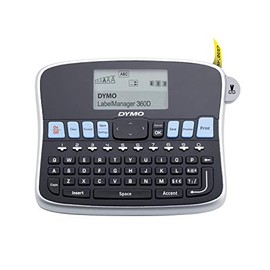 DYMO Desktop Label Maker | LabelManager 360D Rechargeable Hand-Held Label Maker, Easy-to-Use, One-Touch Smart Keys, QWERTY Keyboard, Large Display, for Home & Office Organization