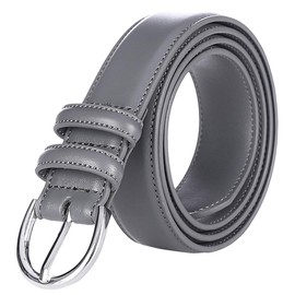 Falari Women Genuine Leather Belt Fashion Dress Belt With Single Prong Buckle 6028-DarkGrey-M