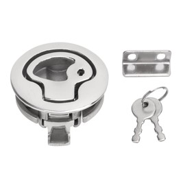 Cerradura de Escotilla para Puerta de Barco, KIMISS, 2 Pulgadas, Estilo de Bloqueo Redondo, Pestillo de Escotilla de Cubierta de Barco, Pestillo de Acero Inoxidable 316 para RV Marine Home (negro)