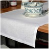 Linen & Cotton Luxury Hemstitched Table Runner FLORENCE, 100% Linen