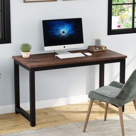 Tribesigns Modern Simple Computer Desk, 47 inch Vintage Office Desk Computer Table, Study Writing Study Desk Workstation for Home Office, Rustic Brown