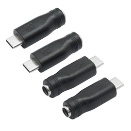 Aurorapath DC 5.5mm x 2.1mm to USB C Adapter, 5V DC 5521 Female to USB Type C Male Plug Convert Connector Power (4Pcs)