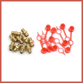 ACROPIX M6 Straight Brass Hydraulic Grease Nipple Fittings with Dust Cap - 10 Set Car Parts