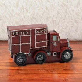Upriver Desktop Perpetual Calendar, Vintage Truck Calendar Blocks, Desk Calendar with Month Week Date Display Boards for Home Office Decor