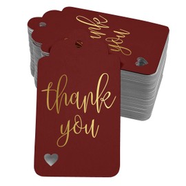 Inkdotpot Pack Of 50 Thank You Bridal Shower-Baby Shower-Retirement-Wedding-Birthday Favor Paper Tags Craft Real Gold Foil Hang Tags