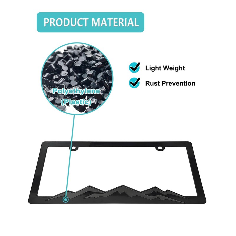 NJNYLLC Mountain License Plate Frames - Plastic Car Tag Holders