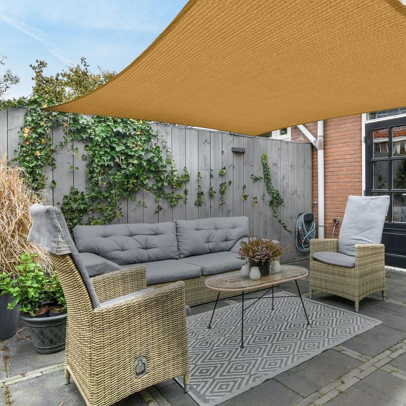 AsterOutdoor Sun Shade Sail Rectangle 16' x 16' UV Block
