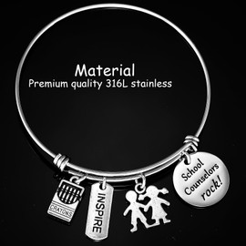 Kivosliviz School Counselor Gifts Bracelet School Counselors Rock School Teacher Gifts for A Counselor Bracelet