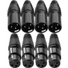 GQunit 8PCS 3 Pin XLR Solder Connector, 4 Male and