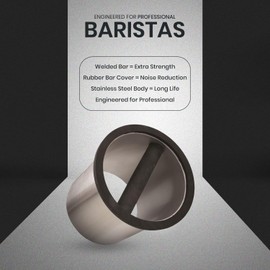 Rattleware Premium Stainless Round Knock Box (6.25" x 7.5") - Bottom Closed, Space-Saving Espresso Grounds Disposal Solution - Ideal for Home & Cafe Baristas