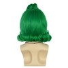 VGbeaty Men Short Wavy Green Wig With White Eyebow