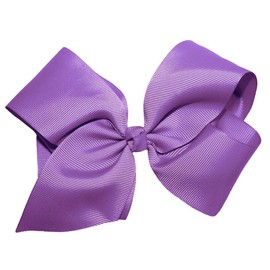 WD2U Girls Large 6" Grosgrain Knotted Hair Bow French Clip Barrette Grape Purple
