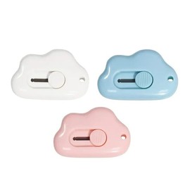 3Pcs Multicolor Cute Box Opener Cutter, Mini Utility Knife for Letter Small Box Opening Paper Cutting Cloud Shaped Package Opener Cutter for Home and Office Use,Cutting and Measuring Devices