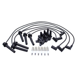 ApplianPar Ignition Coil and Spark Plug Wires Set for Ford E150 E250 2001-2003, F150 4.2 2001-2008, Freestar 2004-2007, Mustang 2001-2004, Ranger 2001-2008, Taurus 2001-2007, Mazda B3000 2001-2007 V6
