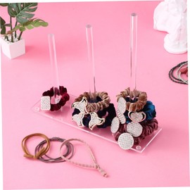 Organizador de Accesorios Cabello de Acrílico Diseño de Tres Palos, Soporte Elegante y Moderno para Coleteros en Tocador, Paquete de 2 Piezas