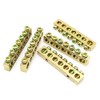 RLECS 5pcs Electrical Wire Screw Terminal Ground Brass Grounding Bars 7 Positions Terminal Ground Bar, Yellow