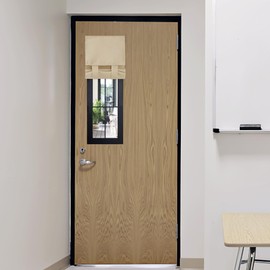 RYB HOME Classroom Door Window Cover, Blackout Shades for Classroom Windows and Doors Cover Lockdown Shades, Room Darkening Design Blocks Views, W 12 x L 30, 1 Panel, Biscotti Beige