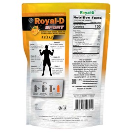 Royal-D Sport Electrolyte Powder - Orange Flavor | Instant Hydration & Energy with Vitamins B & C, Sodium, and Potassium - 6.15 Oz, Pouch (6 Sachets)