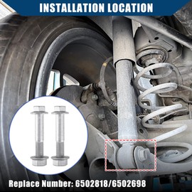 Hihaha NO.6502818/6502698 Front Rear Shock Absorber Mount Bolt Nut for Dodge for Ram 1500 03-19 for Ram 2500 3500 06-19 Regular/Quad Cab/Hex Flange Lock Nut Head Bolt M14 / Solid / 4Pcs