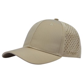 UVSAI UPF 50+ Performance Water Resistant Baseball Cap Lightweight Breathable Hat Golf Running Boat Hiking for Men Women Khaki