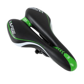 Ludus Felix Saddle, Faux Leather, Unisex, Bicycle, No Buttock Pain, Super Thick, Perforated, Road Bike, Cross Bike, Mountain Bike (Green)