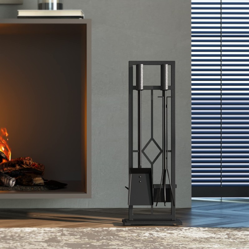 Fire Beauty 5 Pieces Fireplace Tools Set Wrought Iron Fire