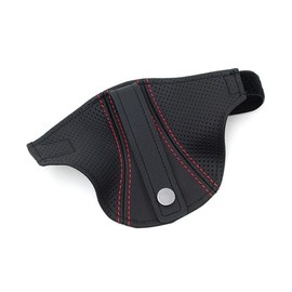 JADE Genuine Leather Seat Belt Guide for Recaro, Common Left and Right Dimple Type, Genuine Leather x Genuine Leather Dimple x Red Stitch, Part Number: JSG-102