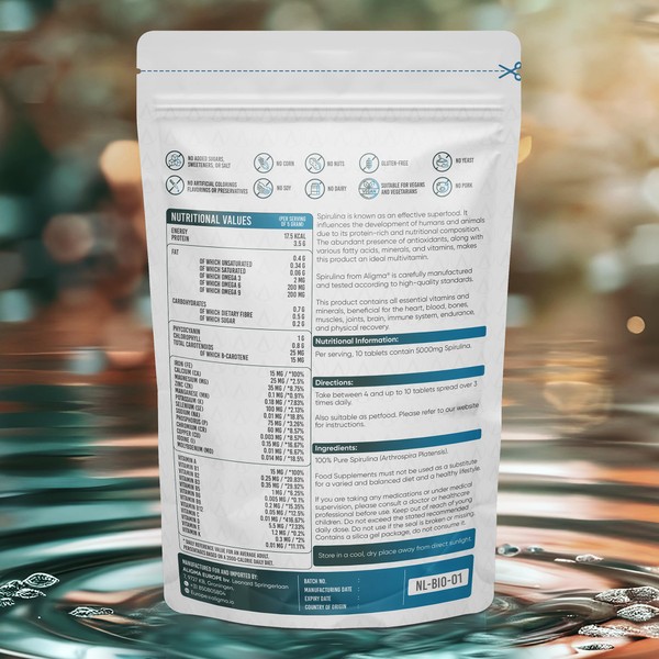 ALIGMA Aligma Organic Spirulina Tablets 1000500 mg for Immune System