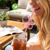 12PCS Silly Crazy Straws Reusable Pink Heart Shape Drinking Straws