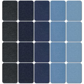 Borghihouse Denim Iron on Patches for Jeans from Inside & Outside, Strongest Glue 100% Cotton Denim Iron-on Repair Patch, Jeans and Clothing Repair Decorating Kit 20 PCS