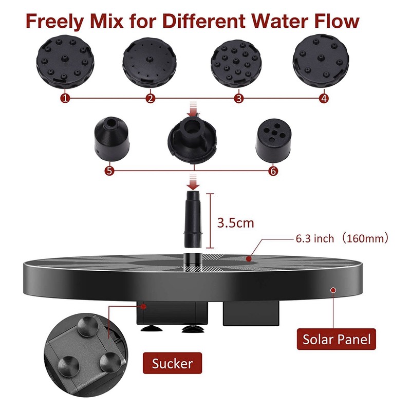 Solar Water Pump Maximum 120cm Head 70cm Height Dry Operation
