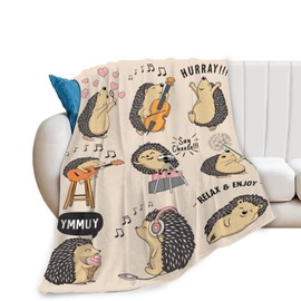 Hedgehogs Soft Throw Blanket All Season Microplush Thick Warm Blankets Tufted Fuzzy Flannel Throws Blanket for Bed Sofa Couch 60"x50"