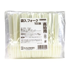 Sunup Commercial Forks in Bags, Pack of 100, Transparent, 4.9 inches (12.5 cm)